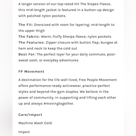 Free People Movement Hit The Trails Fleece Teddy Jacket size XL NWT - Picture 2 of 15